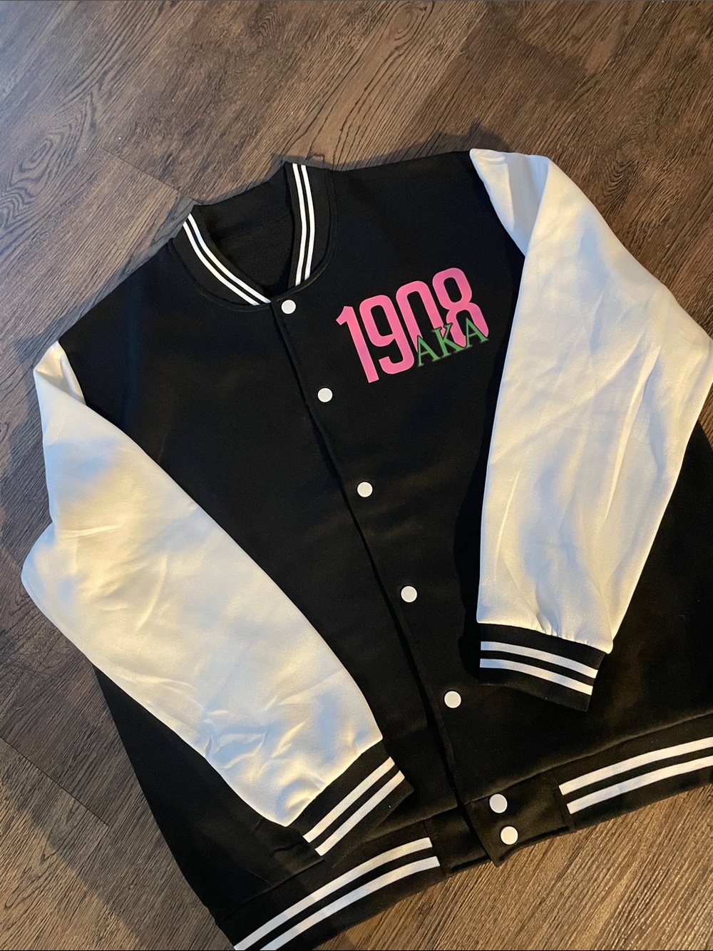 1908 Black & White Varsity Jacket